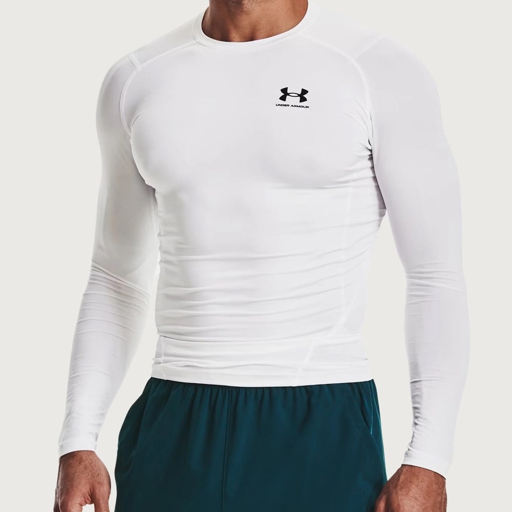 Under Armour Men's HeatGear Compression Long Sleeve Shirt white